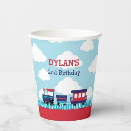 Zug Geburtstagskuppen (Navy Red) Pappbecher