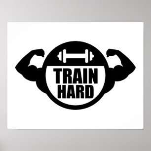 Zug harte Barbellmuskeln Poster