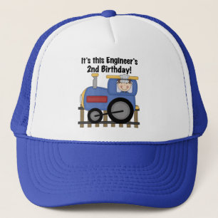 Zug-Ingenieur-2. Geburtstags-T-Shirts und Truckerkappe