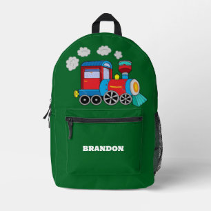 Zug Jungen Blau Benutzerdefinierter Name Bedruckter Rucksack