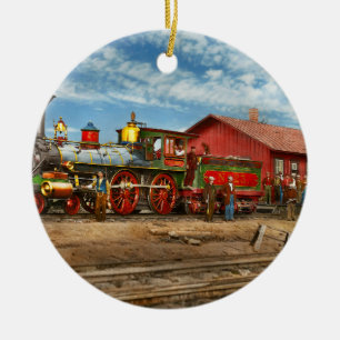 Zug - Lokomotive - Apache Nummer 23 1868 Keramik Ornament