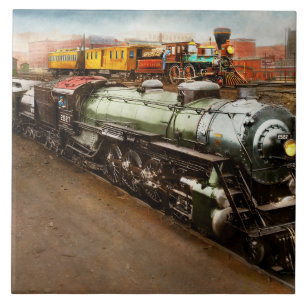 Zug - Lokomotive - Die große Ausstellung 1924 Fliese
