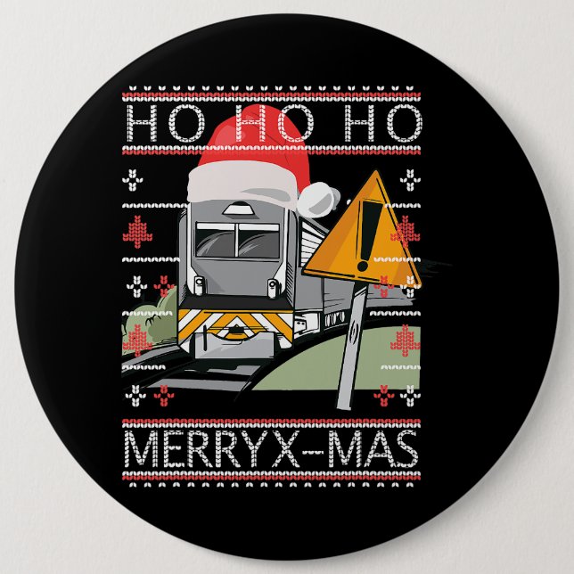 Zug mit dem Treiber für den Dampfzug von Weihnacht Button (Vorderseite)