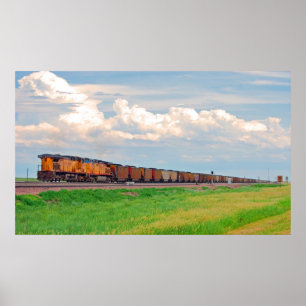 Zug mit vielen Autos Plakat