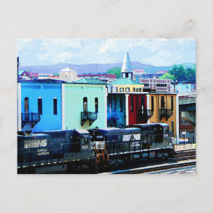 Zug mit zwei Lokomotiven Roanoke, VA Postkarte