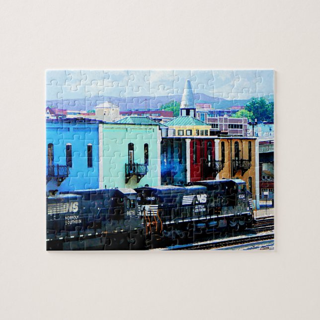 Zug mit zwei Lokomotiven Roanoke, VA Puzzle (Horizontal)