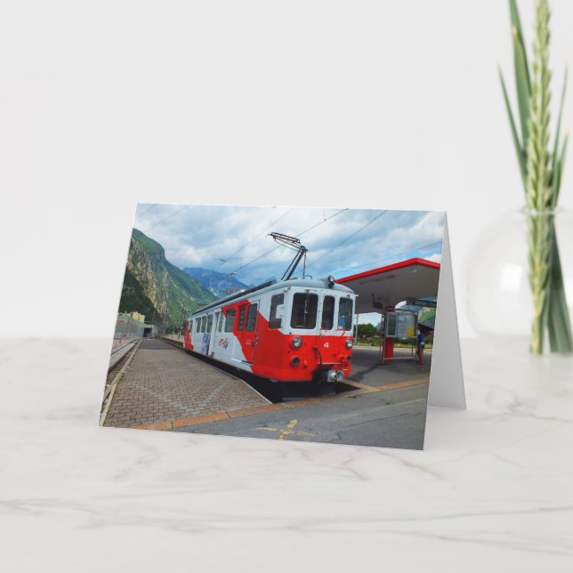 Zug nach Chamonix Feiertagskarte (Vorderseite)