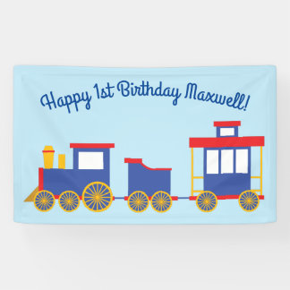 Zug Niedlich Choo-Choo 1. Geburtstag Party Thema Banner