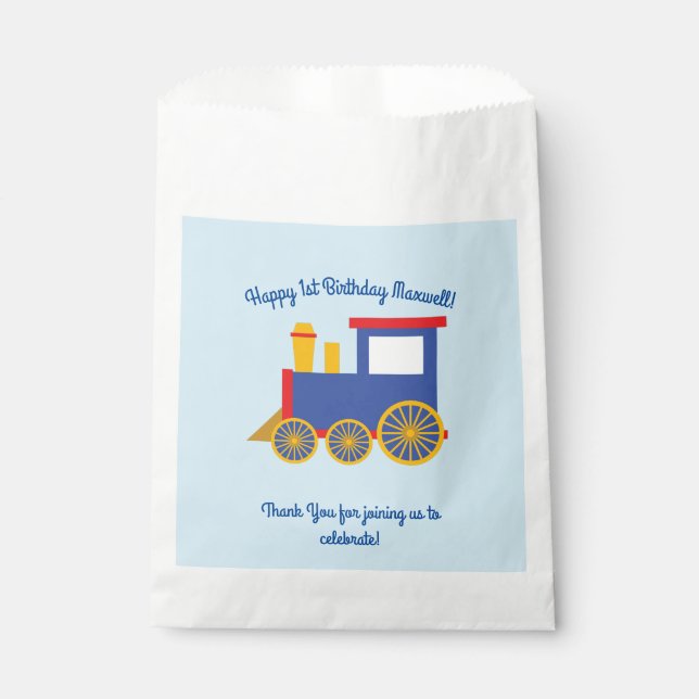 Zug Niedlich Choo-Choo 1. Geburtstag Party Thema Geschenktütchen (Vorderseite)