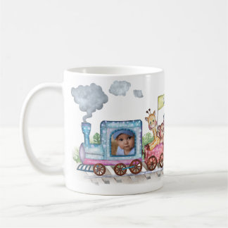Zug niedliches Foto Aquarell Kaffeetasse