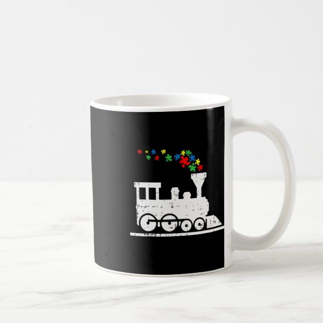 Zug Puzzle Piece Autismus Bewusstsein Niedlich Jun Kaffeetasse (Rechts)