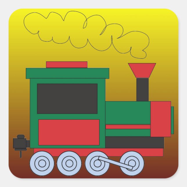 Zug Quadratischer Aufkleber (Vorderseite)