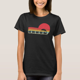 Zug Retro Vintage Schienenverkehr Dampf Fracht R T-Shirt