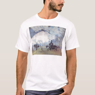 Zug-Stations-populäre Vintage Kunst Claudes Monet T-Shirt