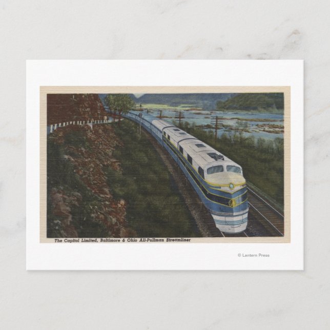 Zug-Streamlining durch Potomac Postkarte (Vorderseite)