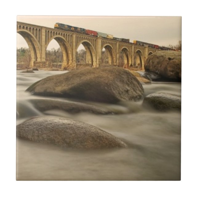 Zug über James River Fliese (Vorderseite)