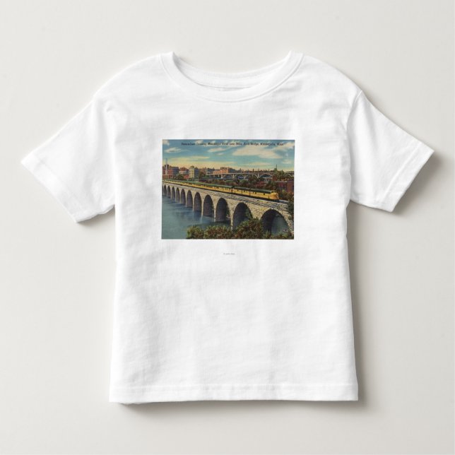 Zug-Überfahrt-Stein-Bogen-Brücke Kleinkind T-shirt (Vorderseite)
