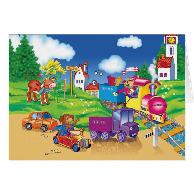 Zug und Auto (Vorderseite (Horizontal))