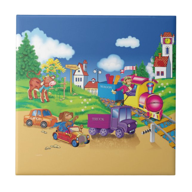 Zug und Auto Fliese (Vorderseite)