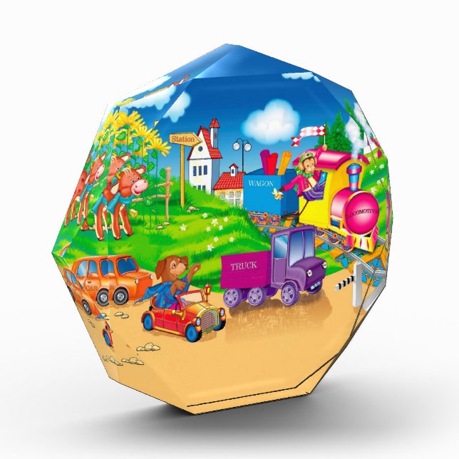 Zug und Auto für den Jungen Fotoblock (Links)