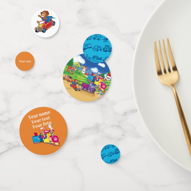 Zug und Auto für den Jungen Konfetti (Gruppe)