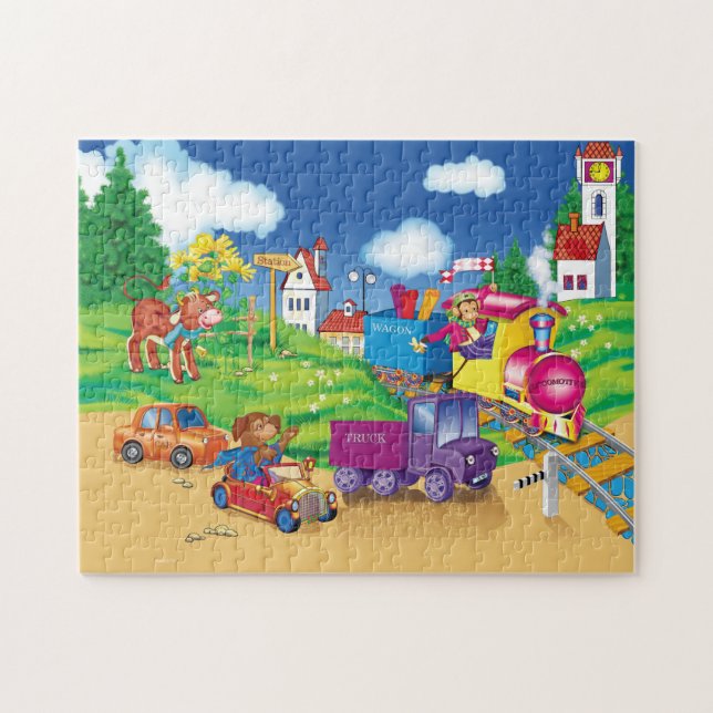 Zug und Auto Puzzle (Horizontal)