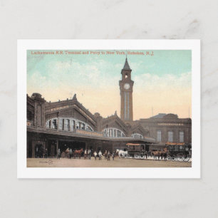 Zug- und Fährterminal, Hoboken, NJ 1912 Vintage Postkarte