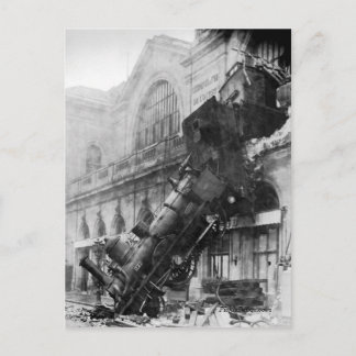 Zug Wreck bei Montparnasse Postkarte