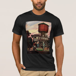 Zug-Yard-Blumen-Garten durch Stevan Dohanos T-Shirt