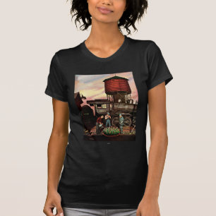 Zug-Yard-Blumen-Garten durch Stevan Dohanos T-Shirt