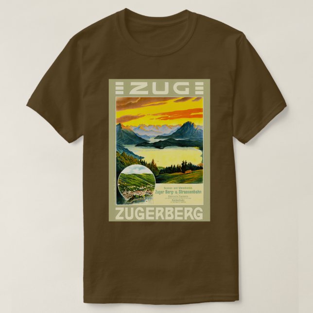 Zug Zugerberg - Schweiz Luftseilbahn Vintage Schwe T-Shirt (Design vorne)