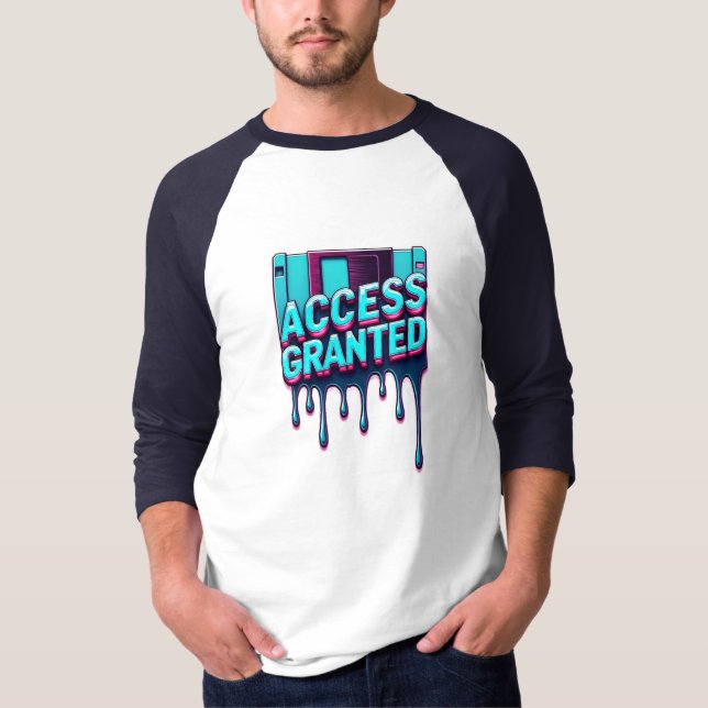 Zugang gewährt | Retro-Hacker-Disketten-Grafik T-Shirt (Vorderseite)