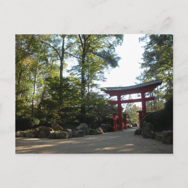 Zugang zum japanischen Garten Postkarte (Vorderseite)