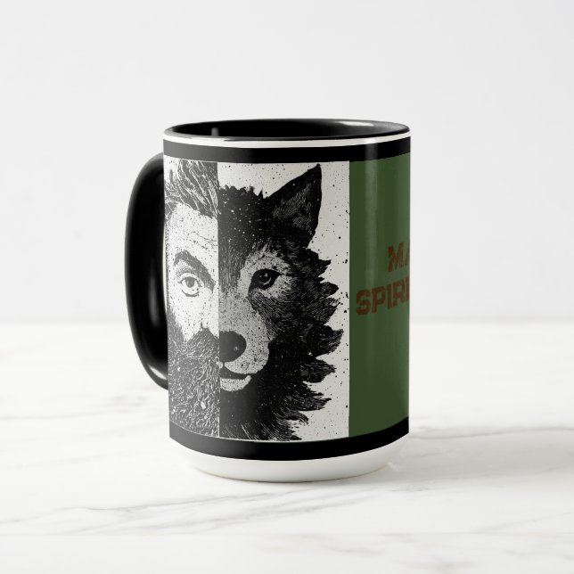 Zugänglicher Wolf : Halb Wolf (Glaubensausgabe) Tasse (Vorderseite Links)