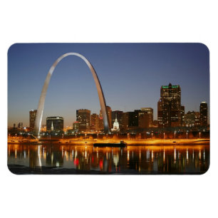 Zugangs-Bogen St. Louis Mississippi nachts Magnet