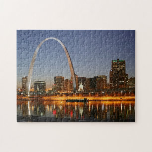 Zugangs-Bogen St. Louis Mississippi nachts Puzzle