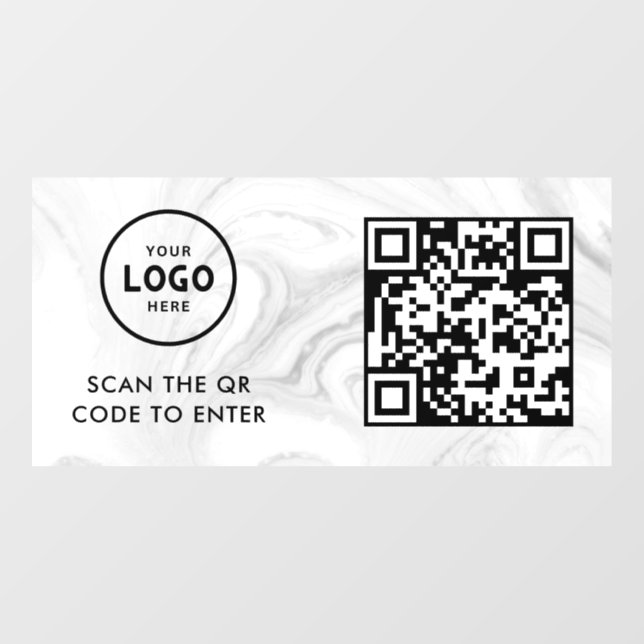 Zugangskontrolle | QR-Code Geschäftslogo Eingang B Fensteraufkleber (Blatt)