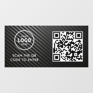 Zugangskontrolle   QR-Code Geschäftslogo Eingang B Fensteraufkleber