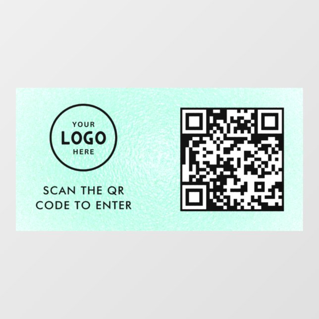 Zugangskontrolle | QR-Code Geschäftslogo Eingang B Fensteraufkleber (Blatt)