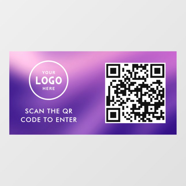Zugangskontrolle | QR-Code Geschäftslogo Eingang B Fensteraufkleber (Blatt)