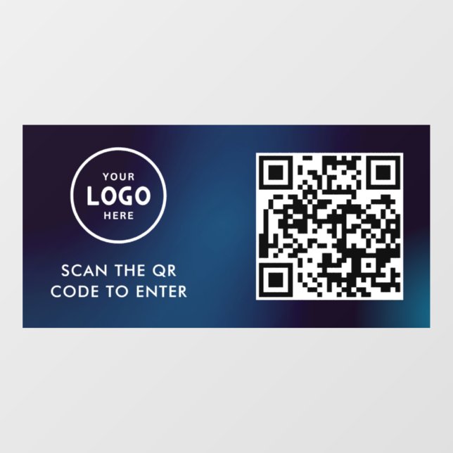 Zugangskontrolle | QR-Code Geschäftslogo Eingang B Fensteraufkleber (Blatt)