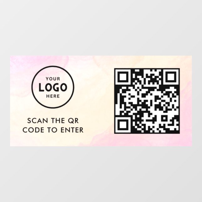 Zugangskontrolle | QR-Code Geschäftslogo Eingang B Fensteraufkleber (Blatt)