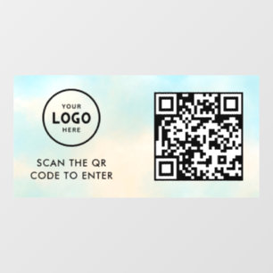 Zugangskontrolle QR-Code Geschäftslogo Eingang B Fensteraufkleber