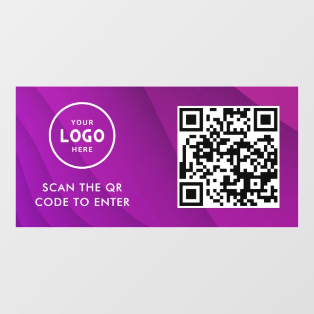 Zugangskontrolle | QR-Code Geschäftslogo Eingang B Fensteraufkleber (Blatt)