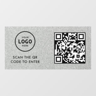 Zugangskontrolle   QR-Code Geschäftslogo Eingang B Fensteraufkleber