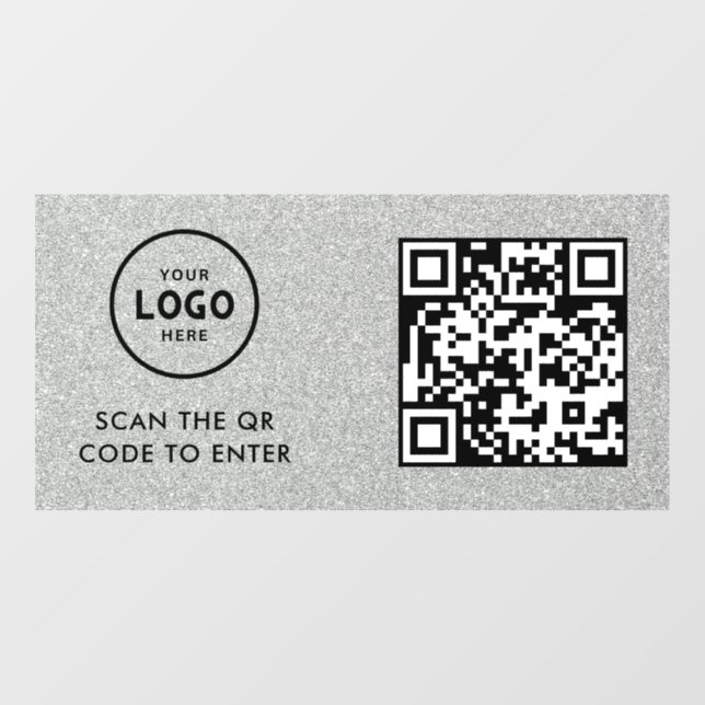 Zugangskontrolle | QR-Code Geschäftslogo Eingang B Fensteraufkleber (Blatt)