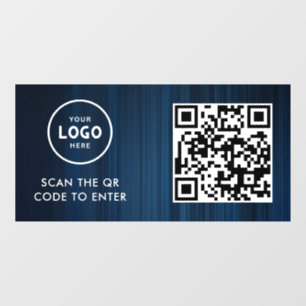 Zugangskontrolle   QR-Code Geschäftslogo Eintrag B Fensteraufkleber