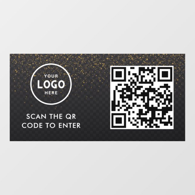 Zugangskontrolle | QR-Code Geschäftslogo Eintrag B Fensteraufkleber (Blatt)