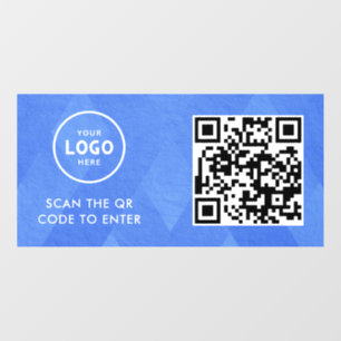 Zugangskontrolle   QR-Code Geschäftslogo Eintrag B Fensteraufkleber