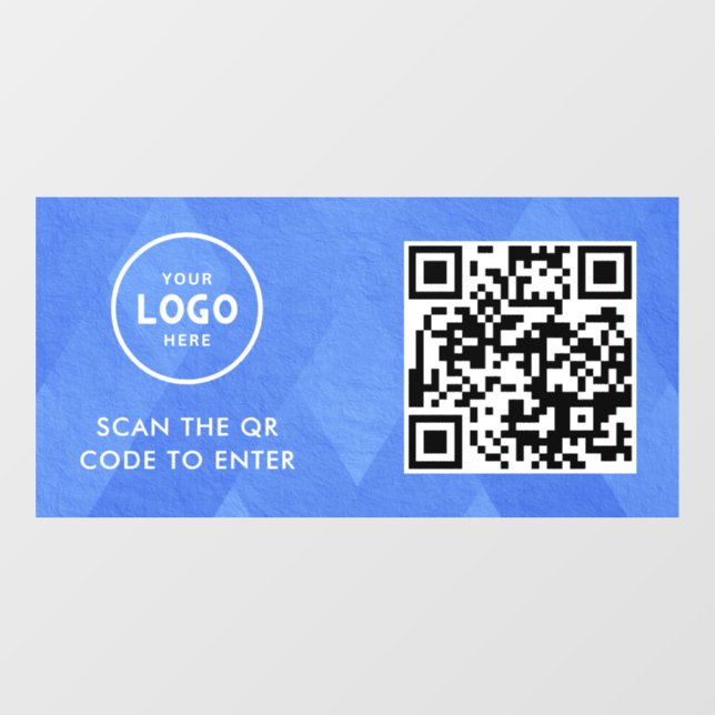 Zugangskontrolle | QR-Code Geschäftslogo Eintrag B Fensteraufkleber (Blatt)